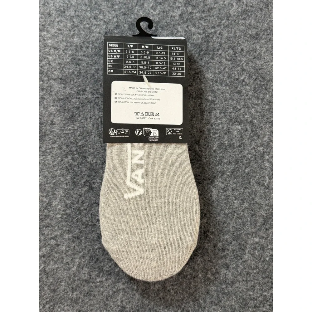 Vans Off The Wall Canoodle Socks Womens S/P Grey NWT Checkerboard No Show 3-Pack